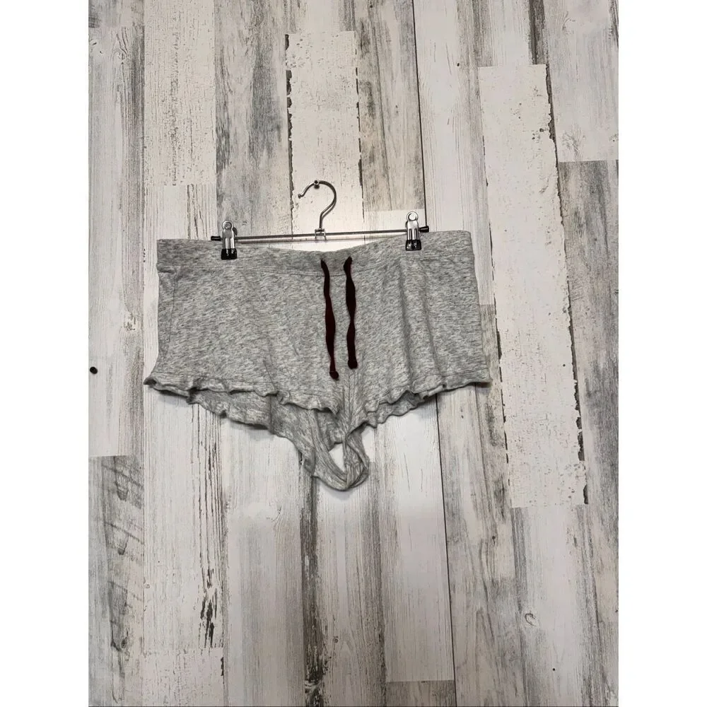 Victoria’s Secret PINK Sleep Shorts Women’s Large Gray Ruffle Hem Lounge Pajama